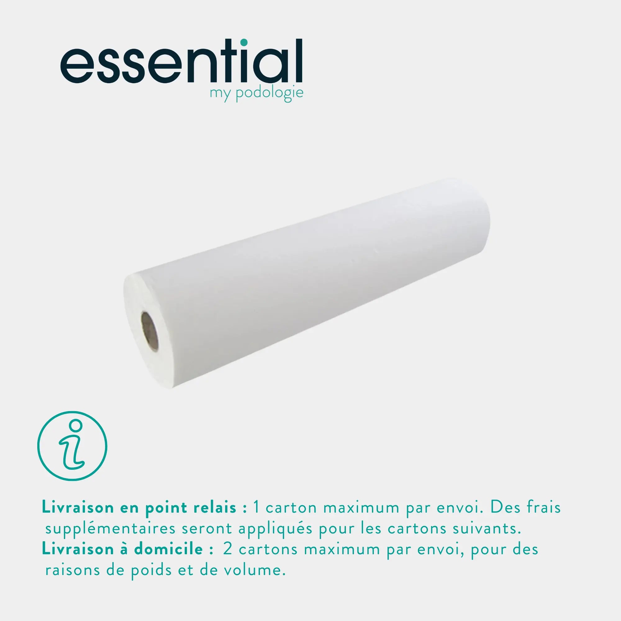 12 rouleaux Draps d'examen blancs - 132 formats - 2 Plis lisses Essential 
