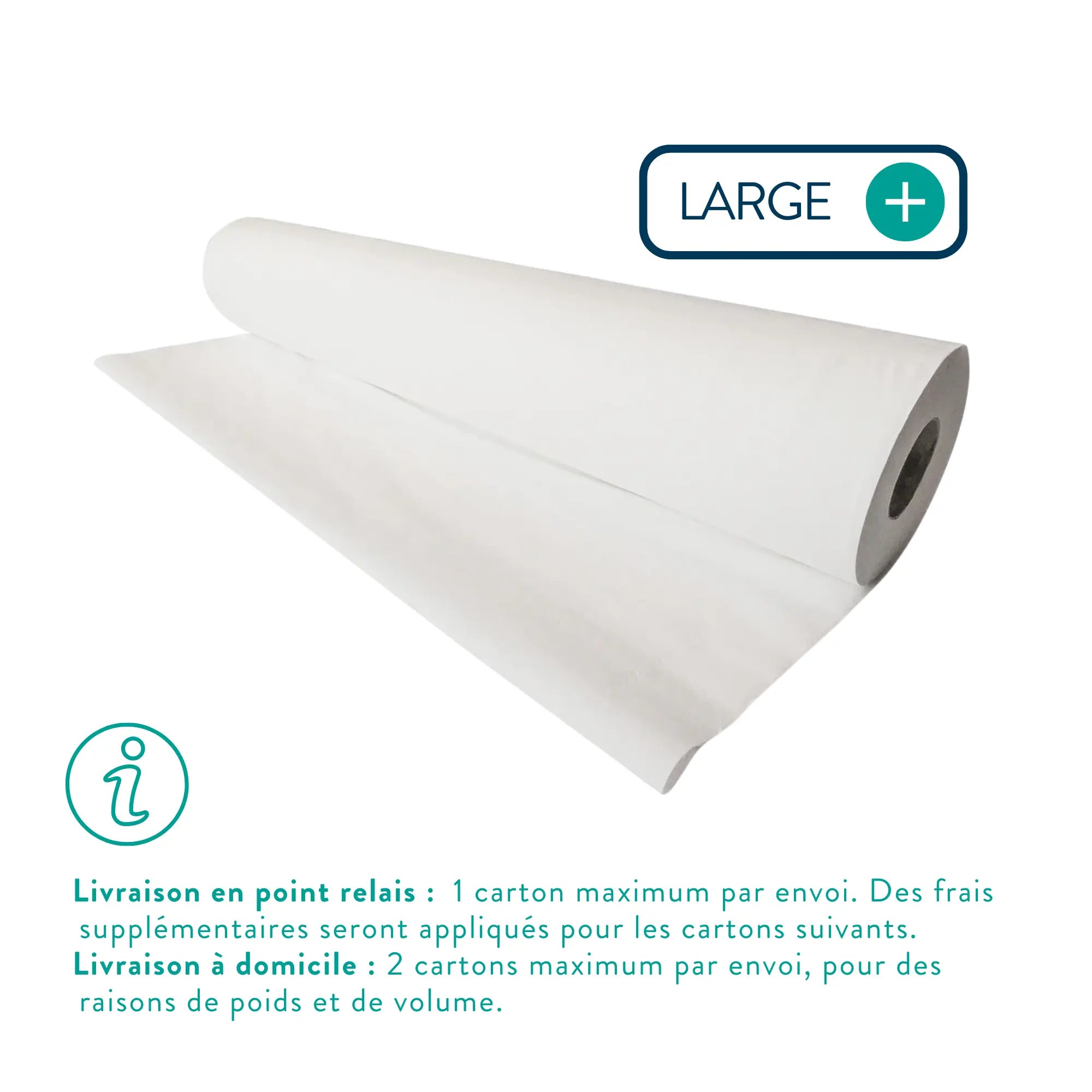 6 rouleaux Draps d'examen Larges blancs - 142 formats - 2 Plis lisses My Podologie 