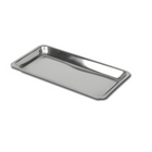 Large rectangular stainless steel tray
