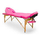 Folding wooden massage table 194 x 70 cm with reclining backrest - 7 colors