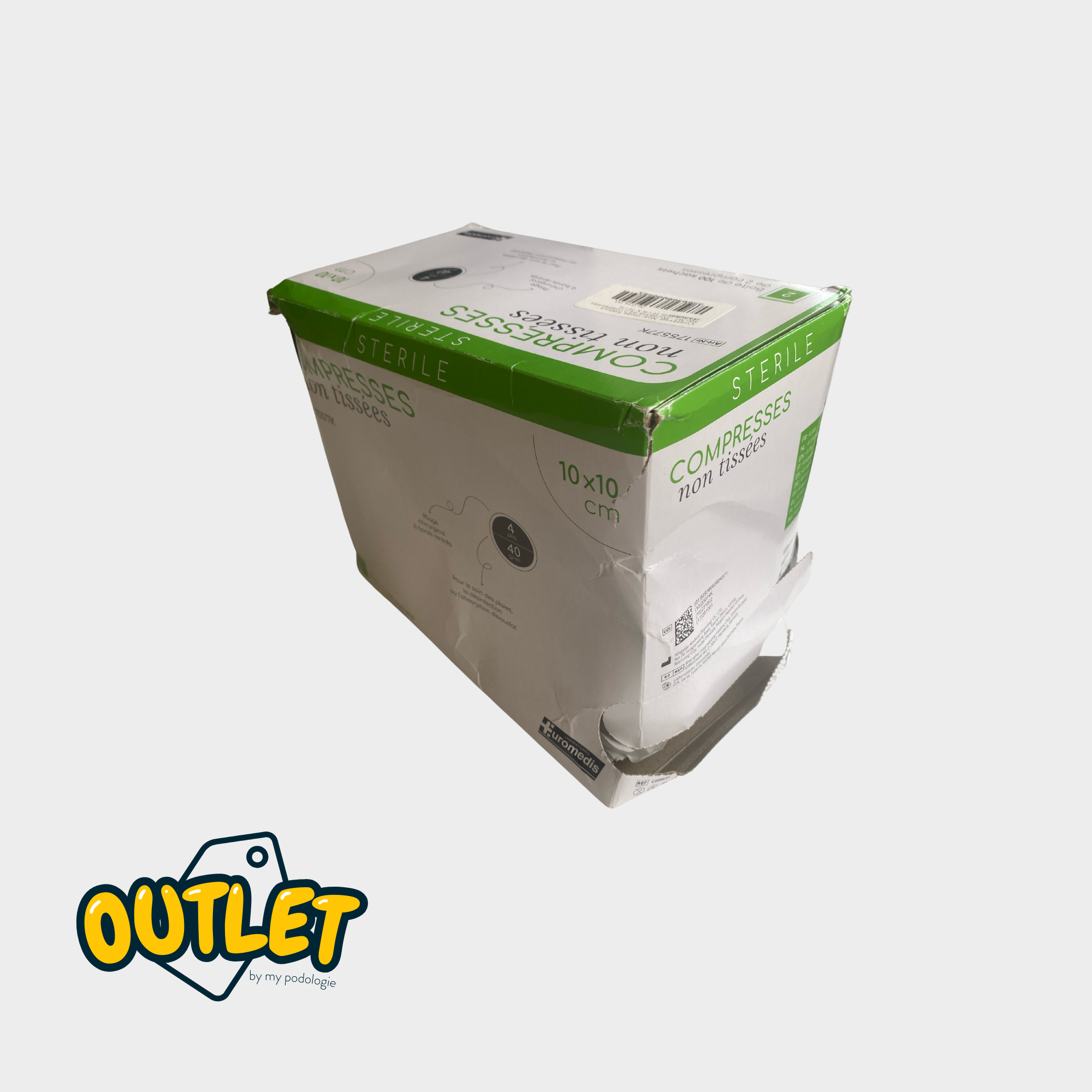 Compresse Non-tissée Stérile - 40g/m2 - Pochette de 2 compresses - Euromédis // Défaut MP 