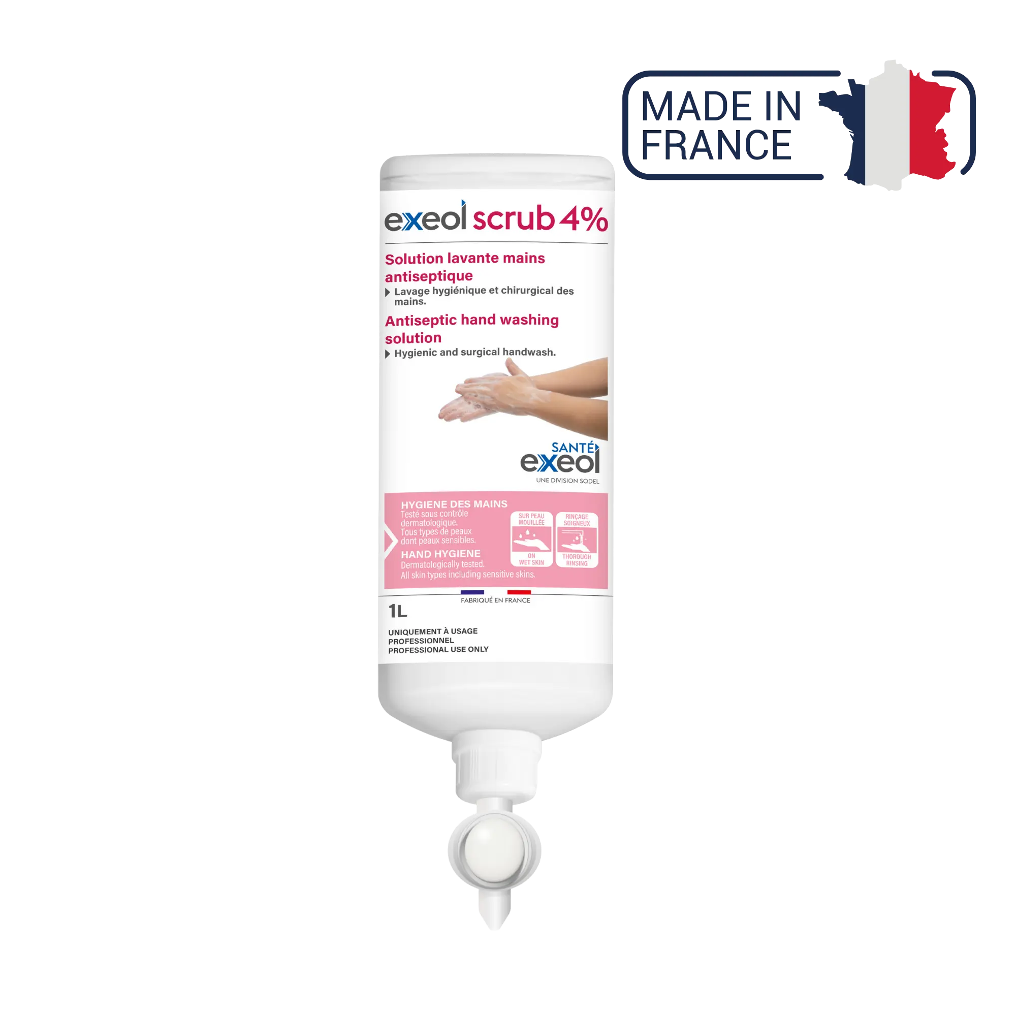 Exeol scrub 4% savon antiseptique - Sodel Exeol 