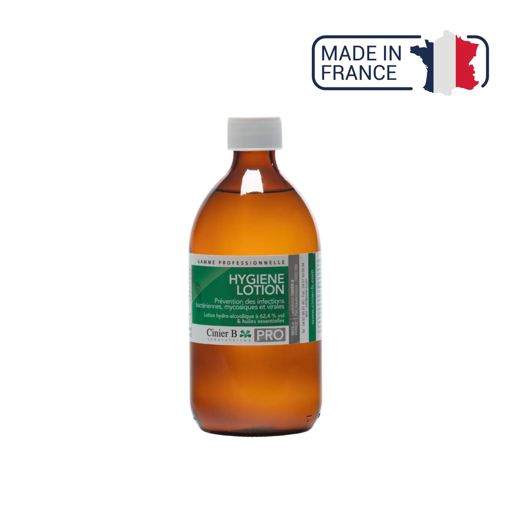 Hygiène Lotion Prévention - Pieds Mains Ongles - 2 contenances - Laboratoires Cinier B Laboratoires Cinier B  Recharge 500 ml