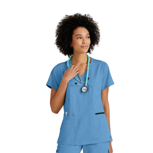 Kim - Tunique col V croisé - Femme - Grey’s Anatomy Stretch Grey’s Anatomy  Bleu Ciel / XL