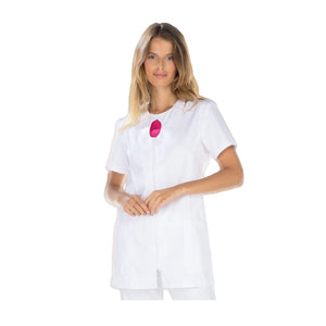 Laure - Tunique - Manches courtes - Femme - 75 cm My Blouse  Sergé-Blanc-Rhodamine-T6-XXXL