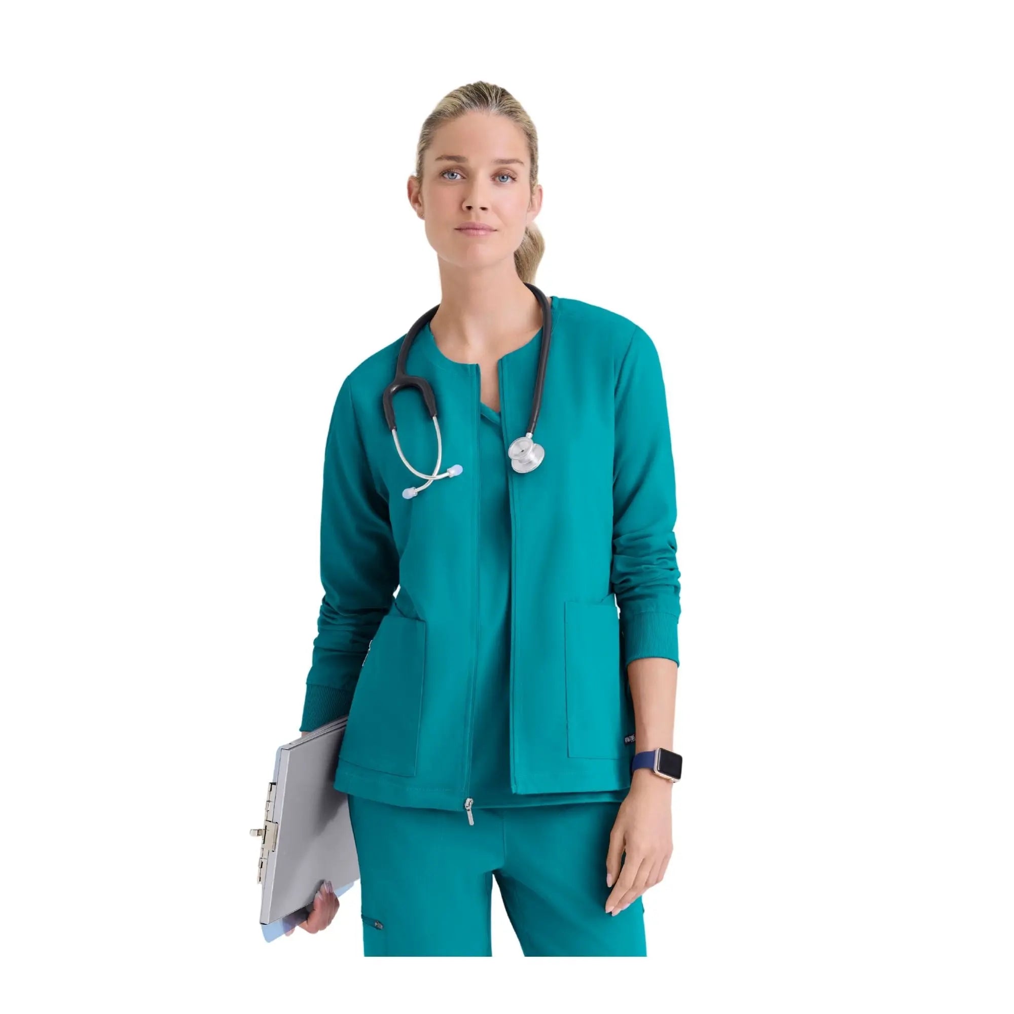Mila - Round neck medical jacket - Women - Grey’s Anatomy Stretch Grey’s Anatomy 