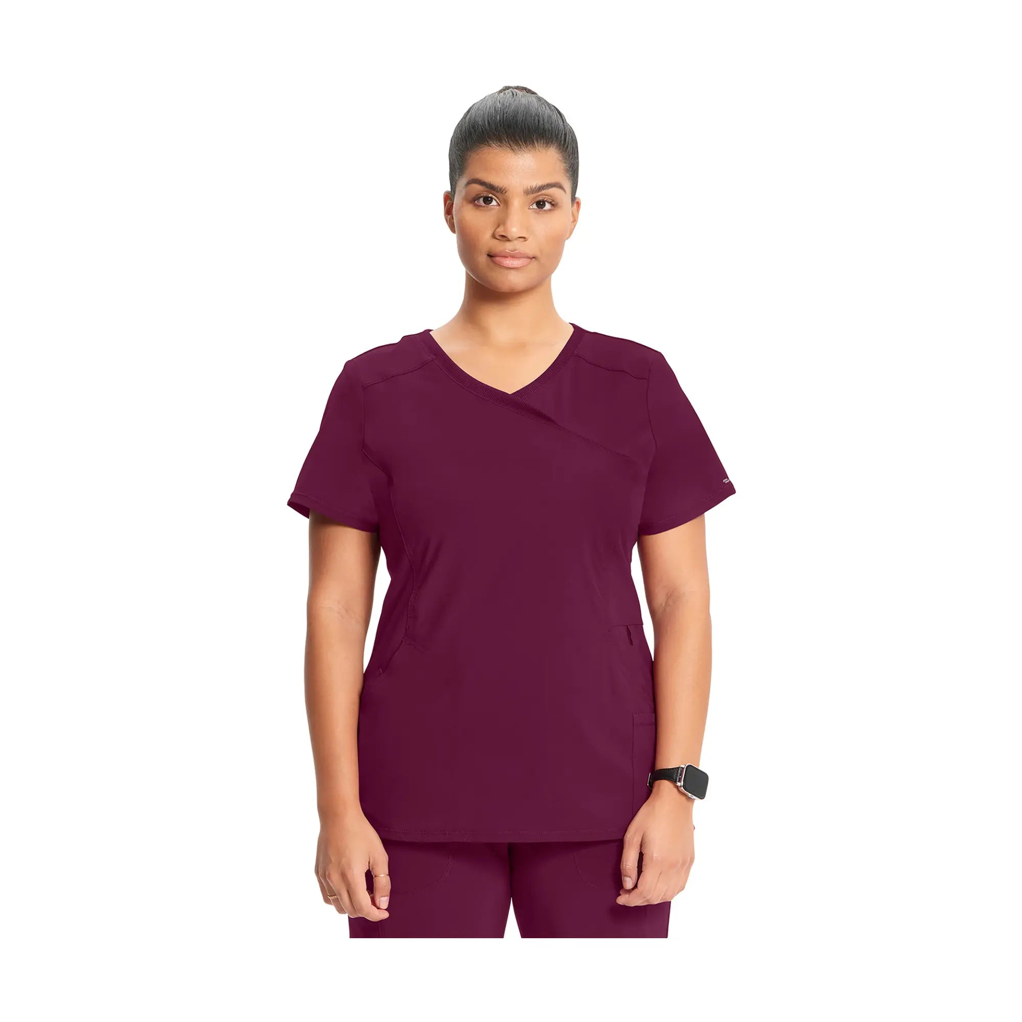 Ondres - Tunique médicale - Cache-coeur - 66 cm - Femme -  Cherokee - Couleur 1 Cherokee Medical Uniforms  Bordeaux-3XL