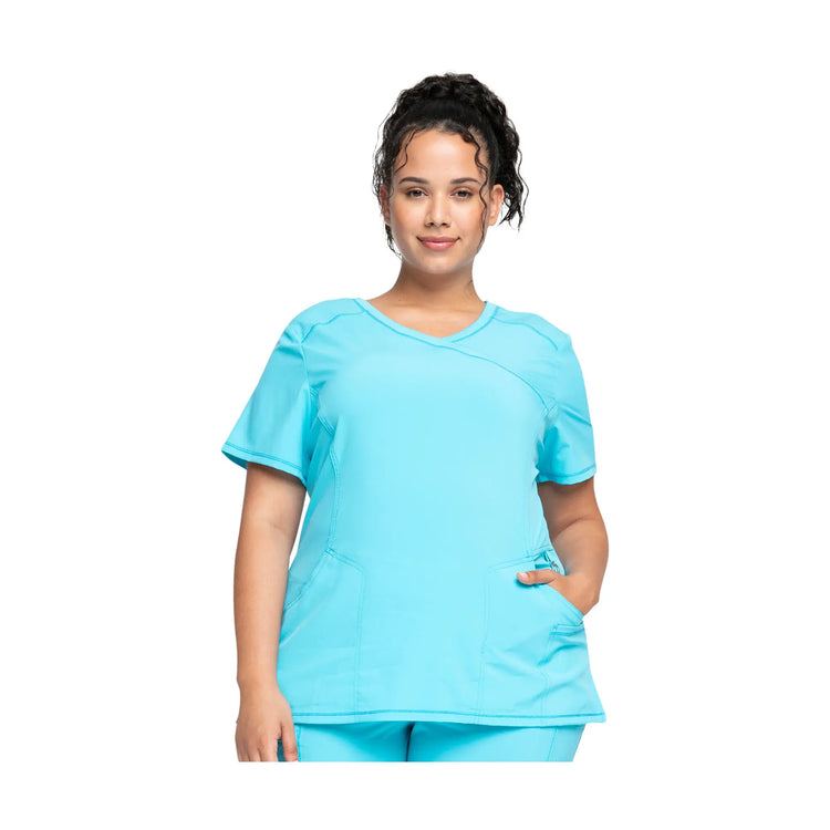 Ondres - Tunique médicale - Cache-coeur - 66 cm - Femme -  Cherokee - Couleur 1 Cherokee Medical Uniforms  Bleu-Turquoise-3XL