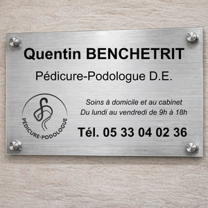 Plaque professionnelle Pédicure-Podologue personnalisable - Sans fixations My Podologie 