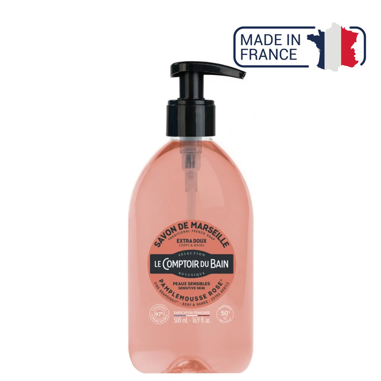 Savon de Marseille liquide Pamplemousse rose - 500ml - Le Comptoir du Bain - My Podologie