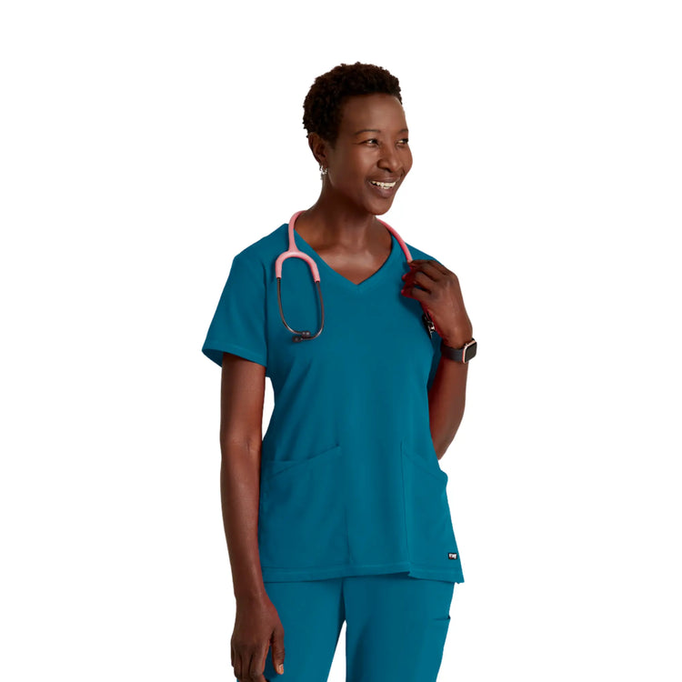 Serena - Tunique col V - Femme - Grey’s Anatomy Stretch Grey’s Anatomy  Bleu Bahamas / XL